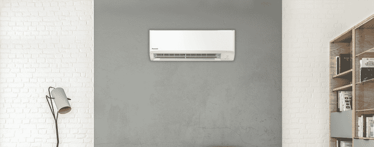 A Panasonic split system air conditioner in a living room