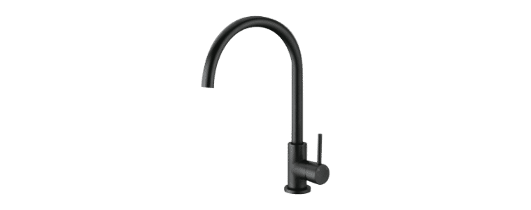 product image of the Hafele Matt Black Gooseneck Mixer Tap