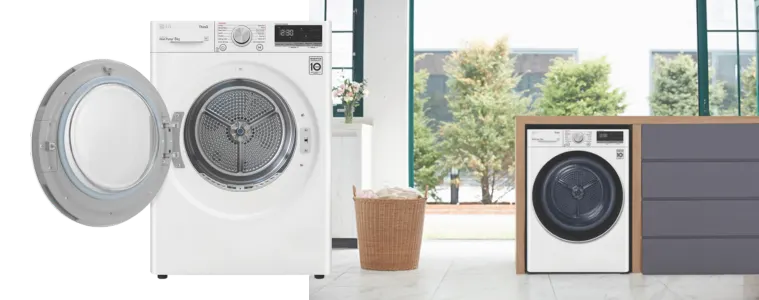 LG 8kg Heat Pump Dryer in modern laundry