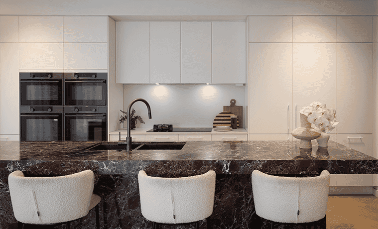 Modern ASKO Kitchen featuring ASKO Steam Ovens and Dual Gas and Induction Cooktop