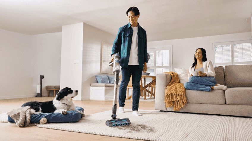 The Shark power detect being used in a modern home