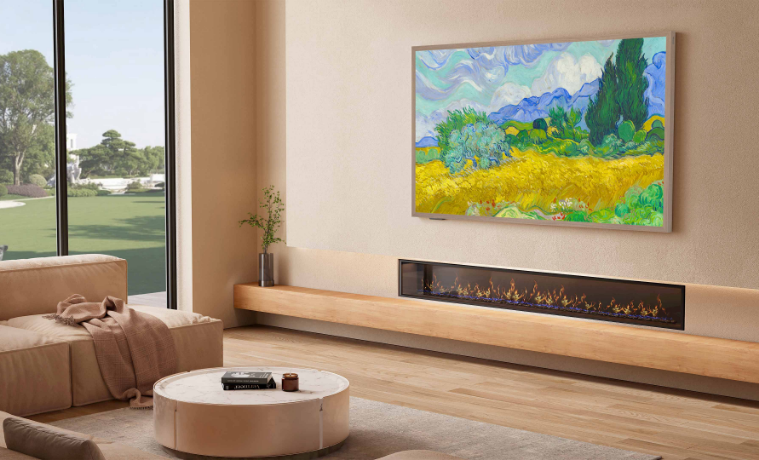Hisense CanvasTV in modern living room