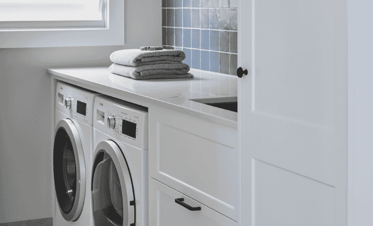 A stunning laundry with coastal style