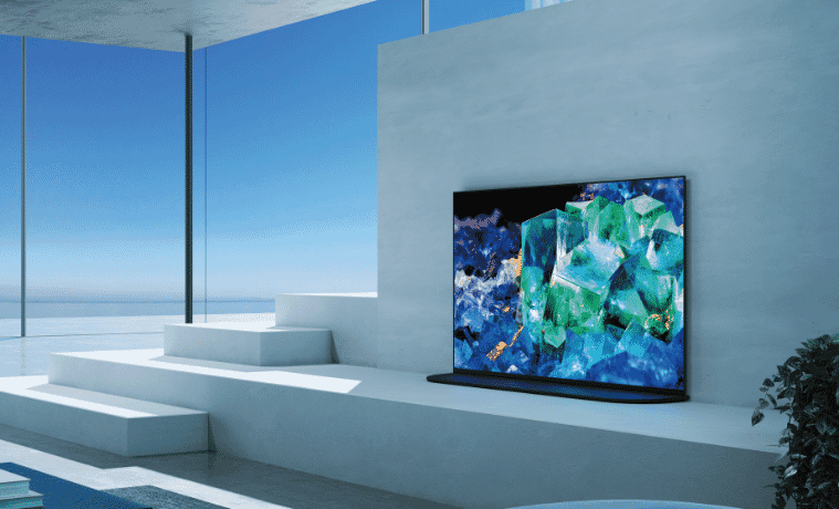 The Sony 65 Bravia XR OLED in a beautiful light modern living area