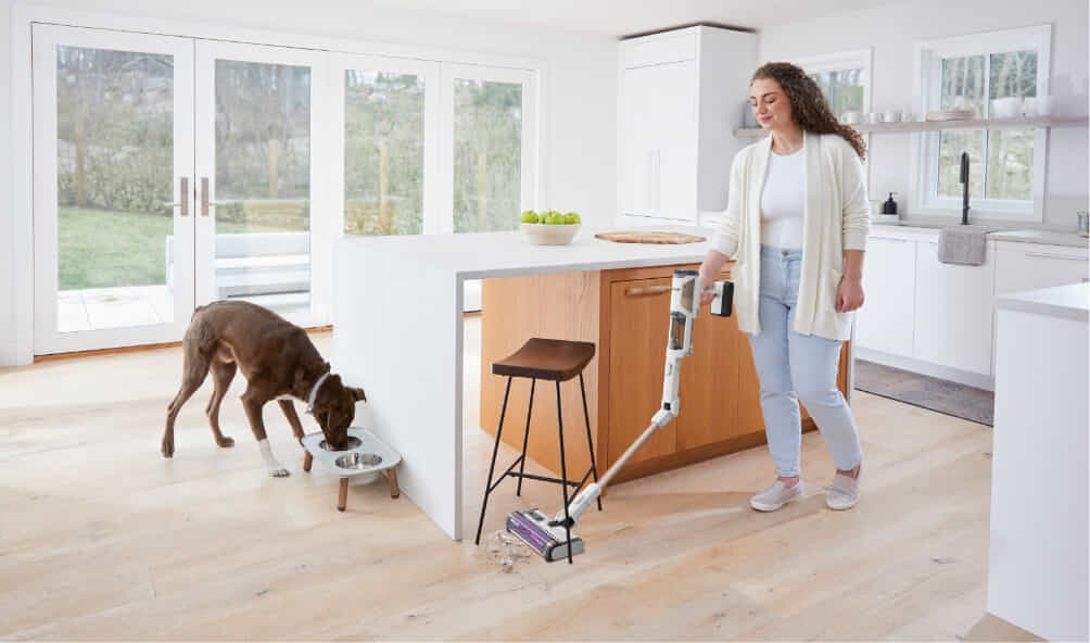 Woman cleaning under bench with Detect Pro