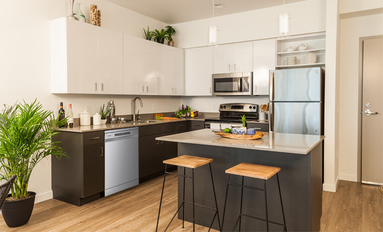 A Hisense dishwasher in a modern kitchen
