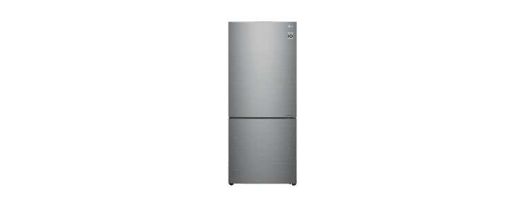 Front on image of an LG 420L Bottom Mount Refrigerator