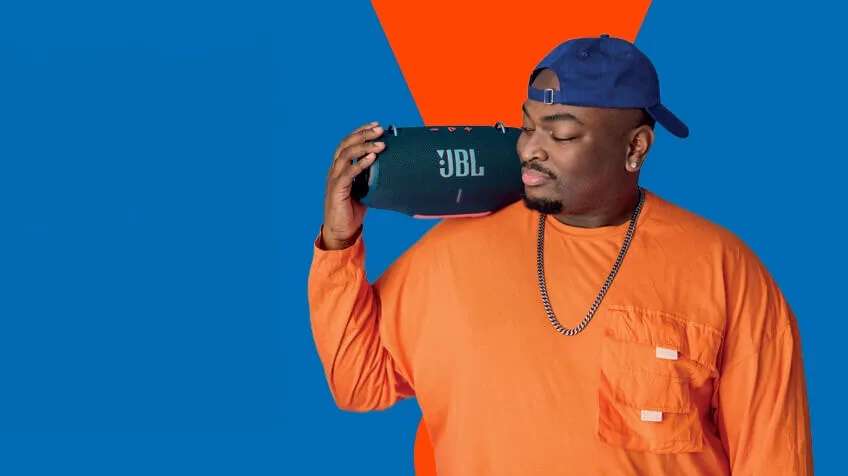 man holds JBL xtreme 4
