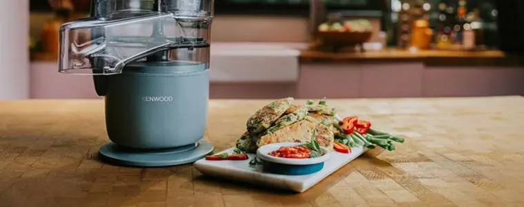 a Kenwood Multipro Go Storm Blue on a kitchen benchtop