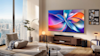 Lifestyle image of a Hisense Q6QAU TV in a modern living room.