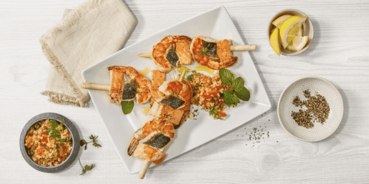 Delicious Lemongrass Fish Kebabs ready to eat for Easter Lunch