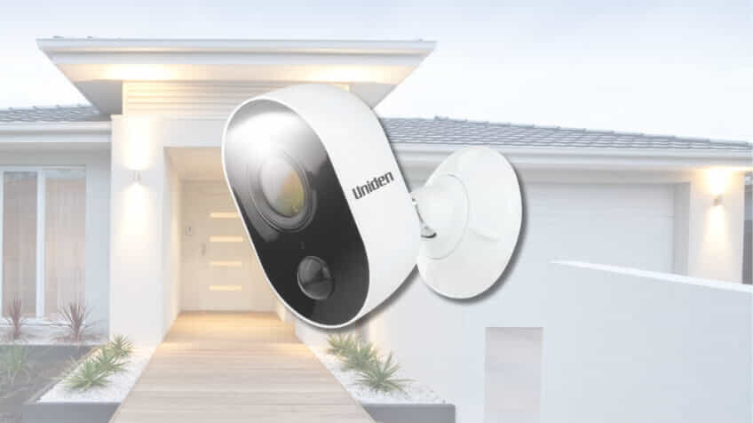 Uniden security camera at suburban house
