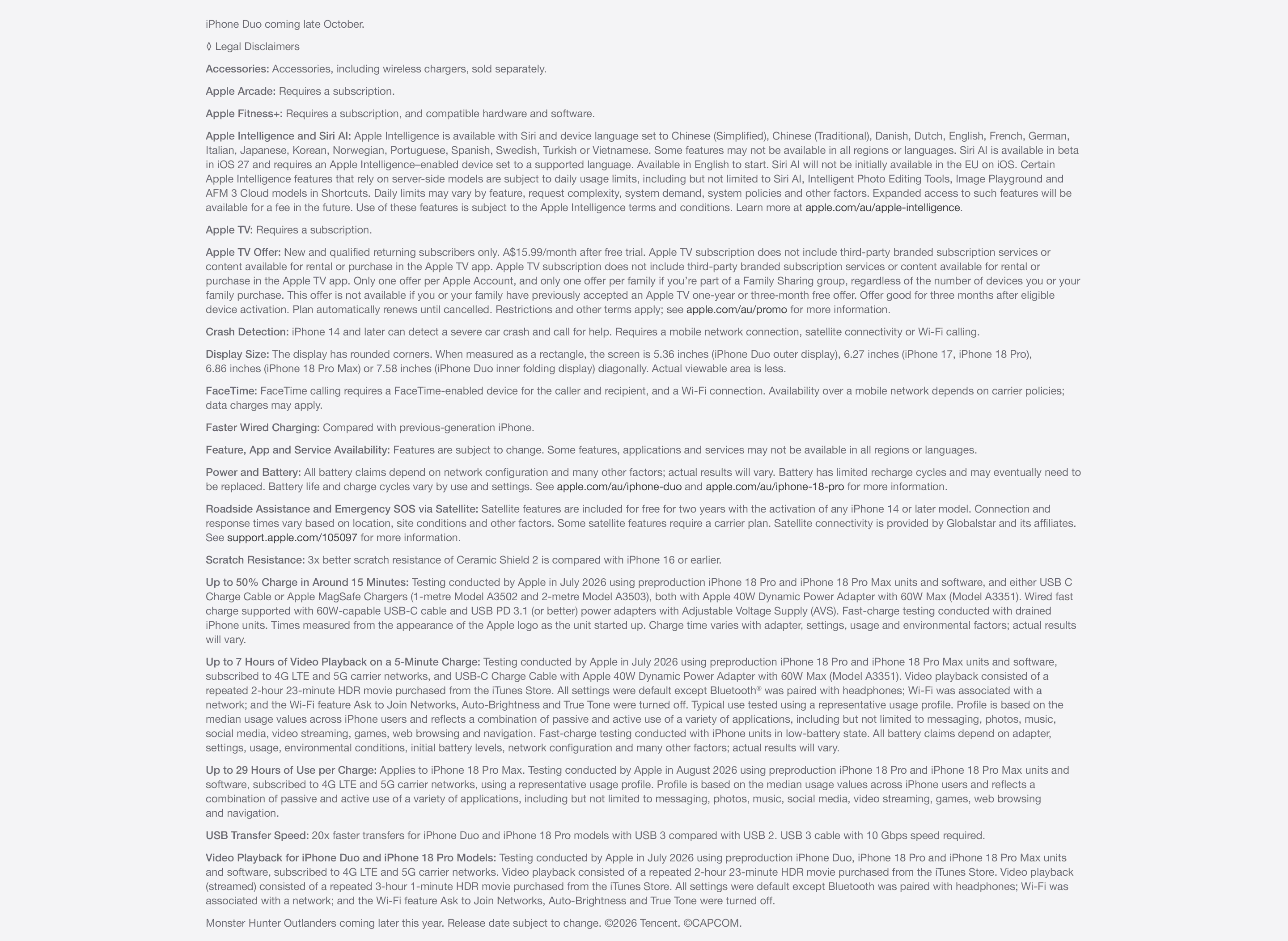 Apple iPhone 18 Pro buying guide disclaimer. 