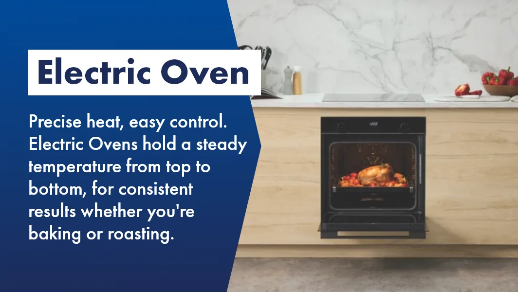 Chic electric oven in wooden kitchen - get yours at The Good Guys.