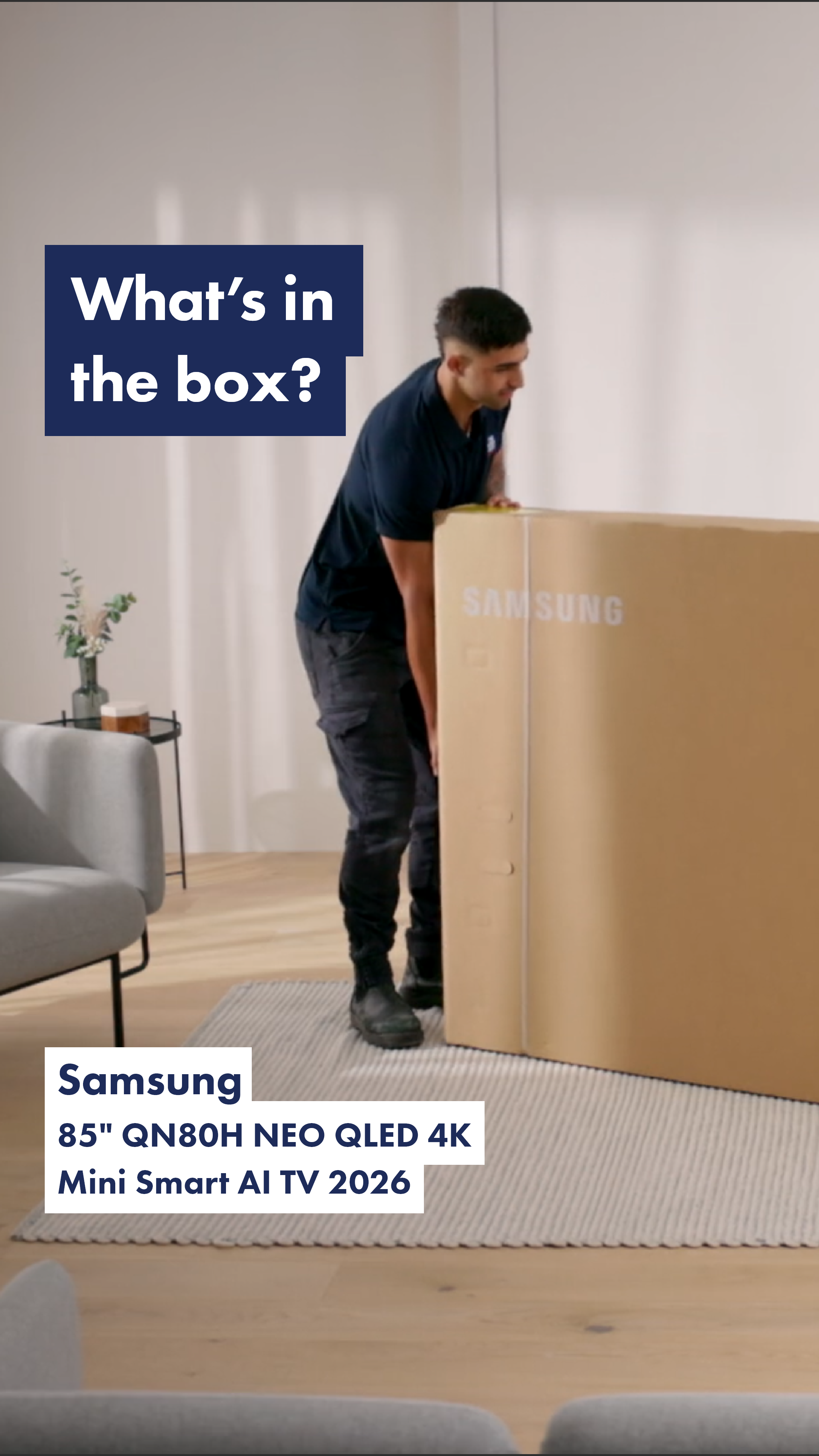 Unboxed ASMR: Samsung 85" QN80H NEO QLED 4K Mini LED Smart AI TV 2026 QA85QN80HAWXXY