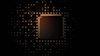 Image of computer CPU on black background.