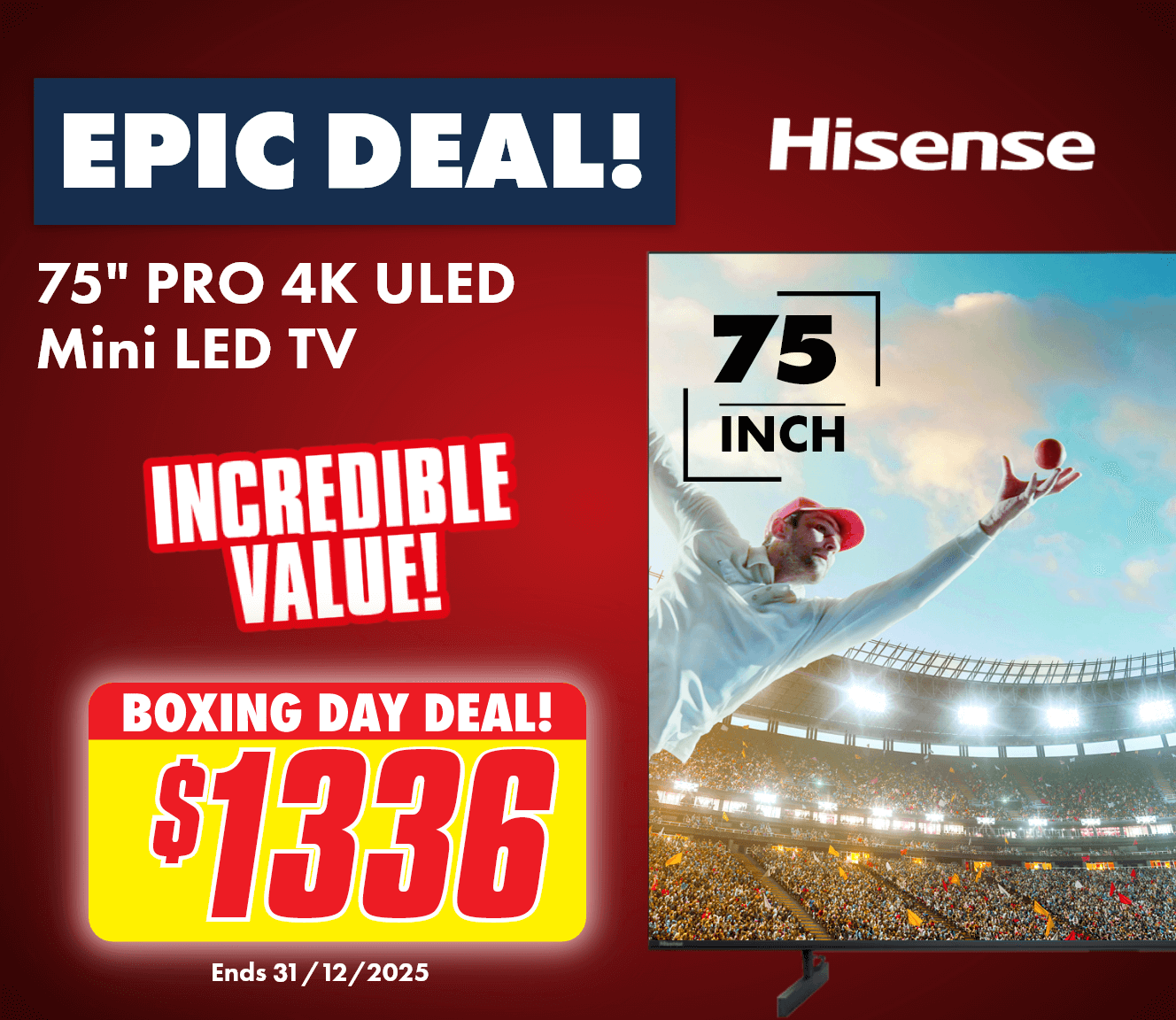 Hisense 75" U6QAU PRO 4K ULED Mini LED TV 2025