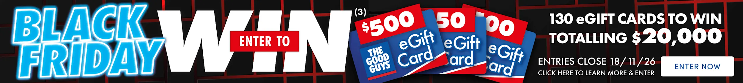 Black Friday Competition Win a share of $20,000 eGIFT Cards