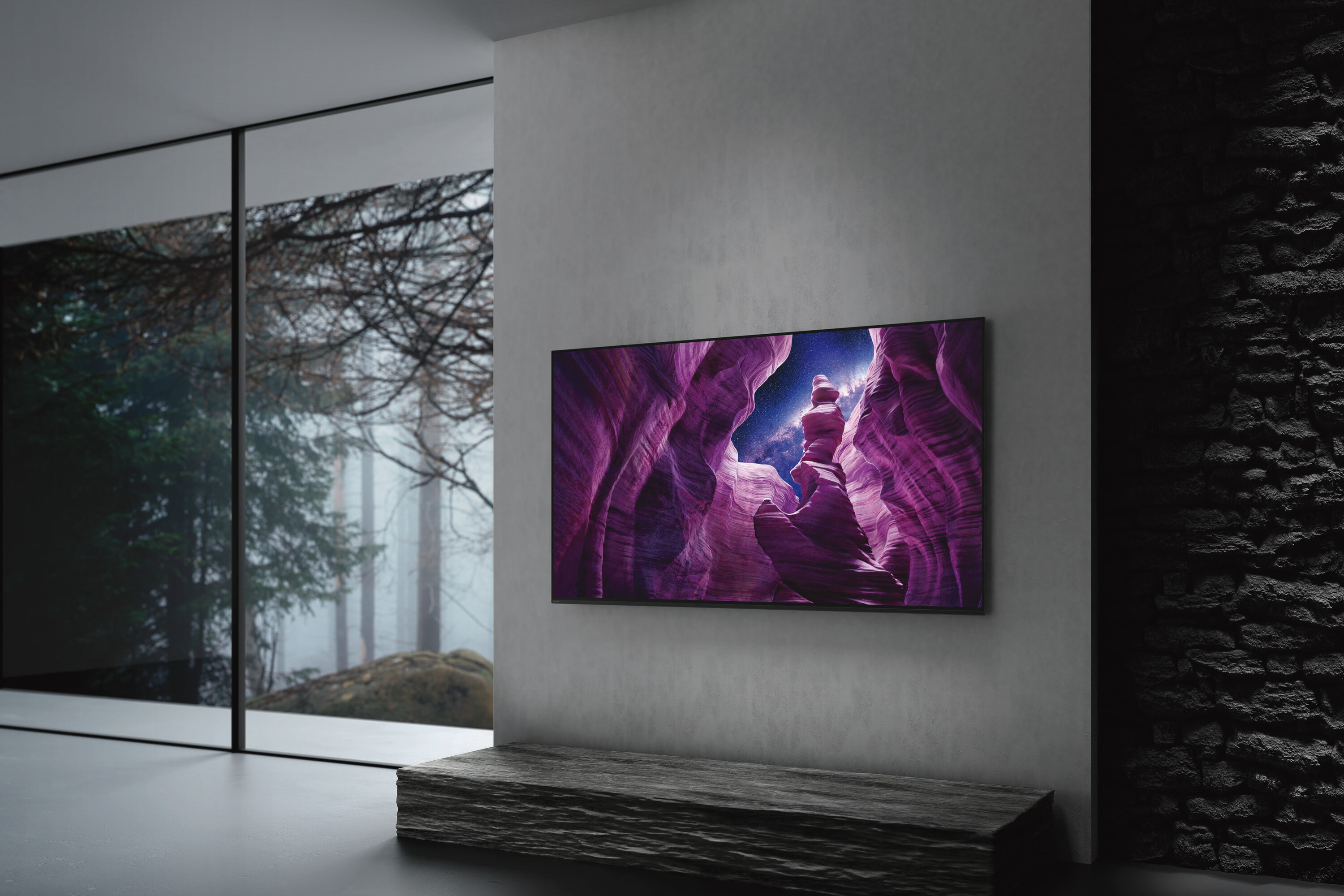 Stunning OLED TV setup as the centerpiece of a beautiful modern room