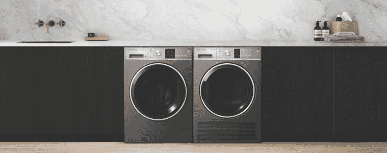 product image of the Fisher  Paykel 10kg Front Load Washer and Fisher  Paykel 9kg Heat Pump Dryer