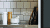 Haier Kitchen with Black Quad Door Fridge.