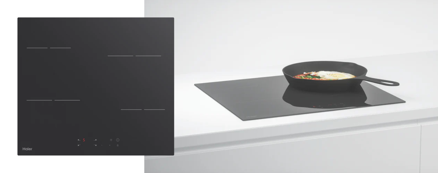 Haier 60cm Electric Cooktop Black lifestyle image