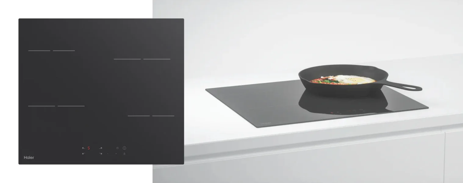 Haier 60cm Electric Cooktop Black lifestyle image