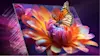 Flower and butterfly burst out of TV screen