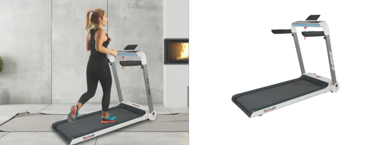 Side on angle image of a BH Fitness RunLab Treadmill