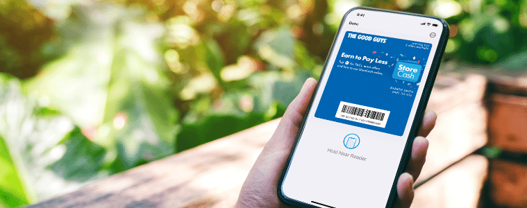 Storecash Wallet on a mobile phone 