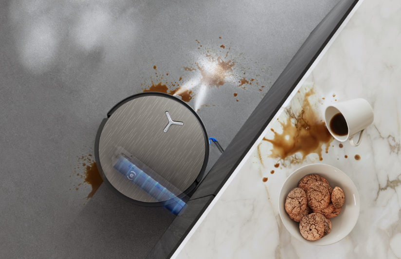 ECOVACS with FocusJet Stain Removal ready to tackle any stain, available at The Good Guys. 