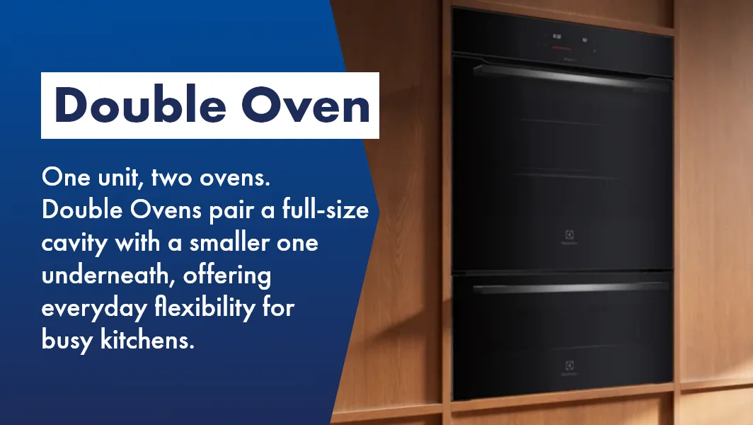 Electrolux double oven in stylish kitchen, get your at The Good Guys.