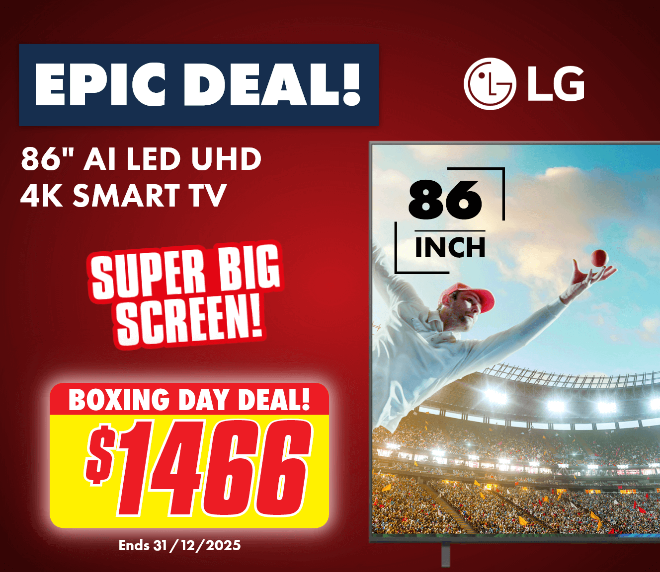 LG 86" NANO80A AI LED UHD 4K Smart TV 2025	