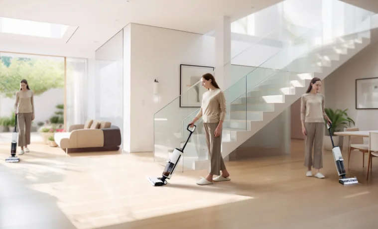 Tineco hard floor cleaner in living room