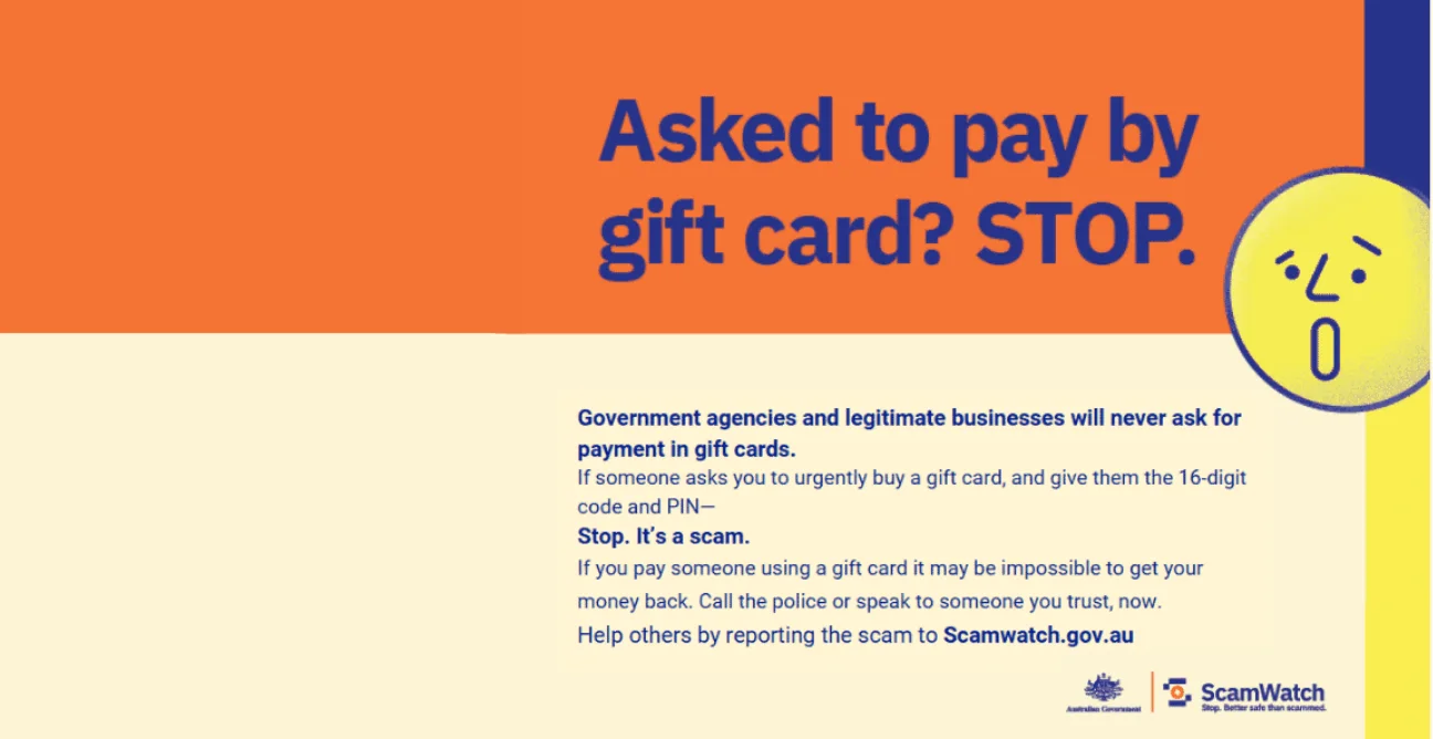 Scam gift card