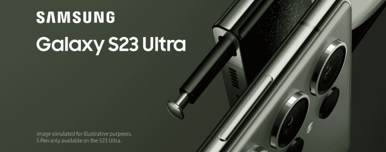 a pen being inserted into the new samsung galaxy S23 phone 