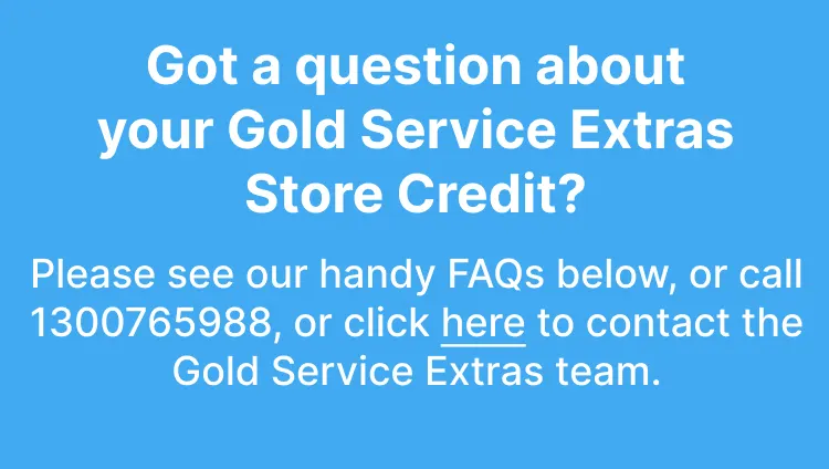 Store Credit Text on Info Blue