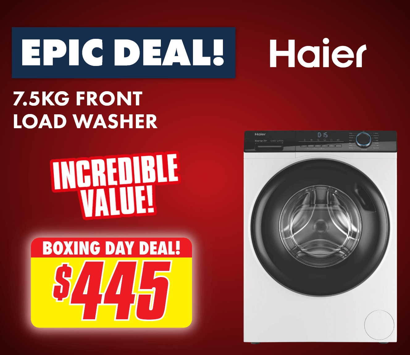 Haier 7.5kg Front Load Washer