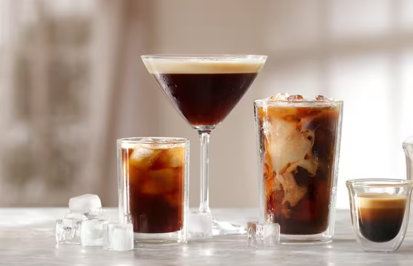 Close up of DeLonghi Dedico Duo machine coffees 