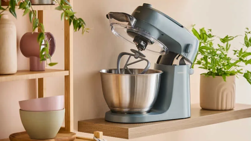 Kenwood mixer on kitchen bench The Good Guys