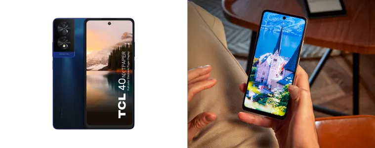 Image of TCL NXTPAPER and someone holding the TCL NXTPAPER