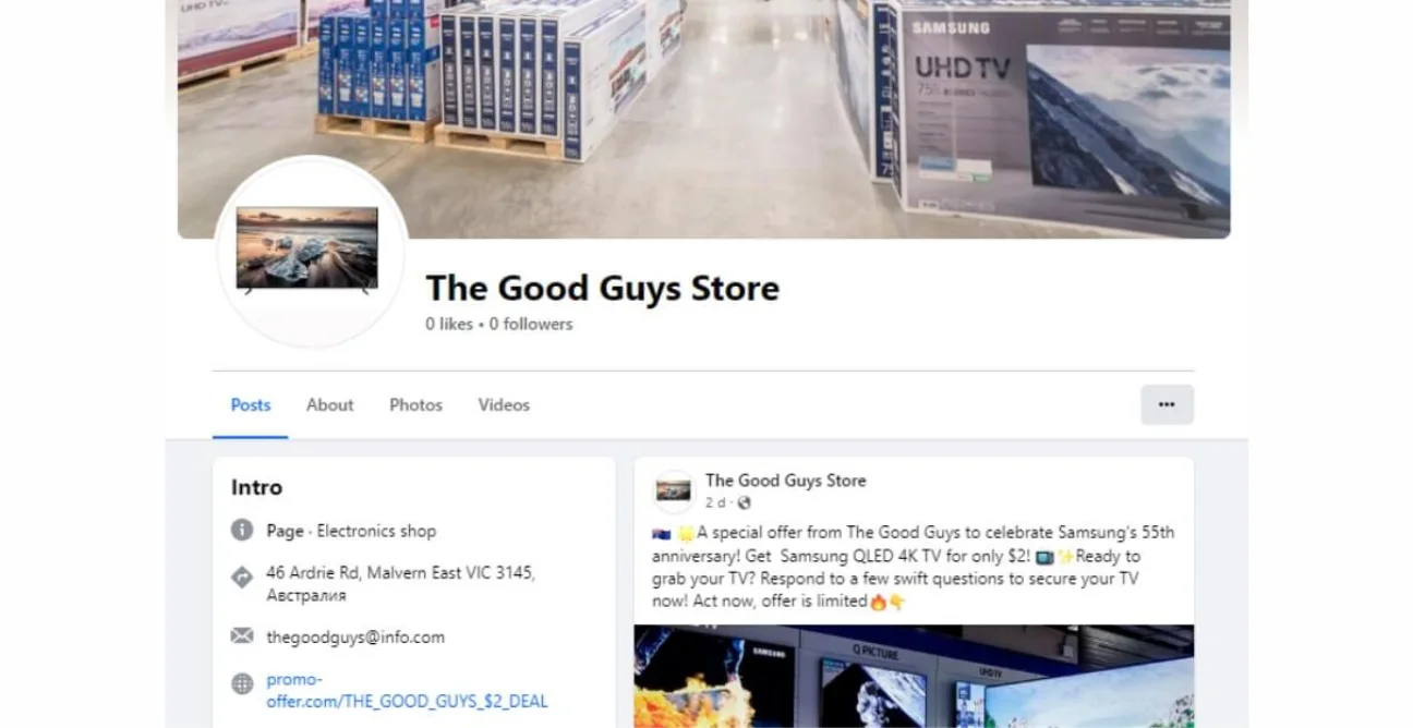 Facebook Page Scams Image