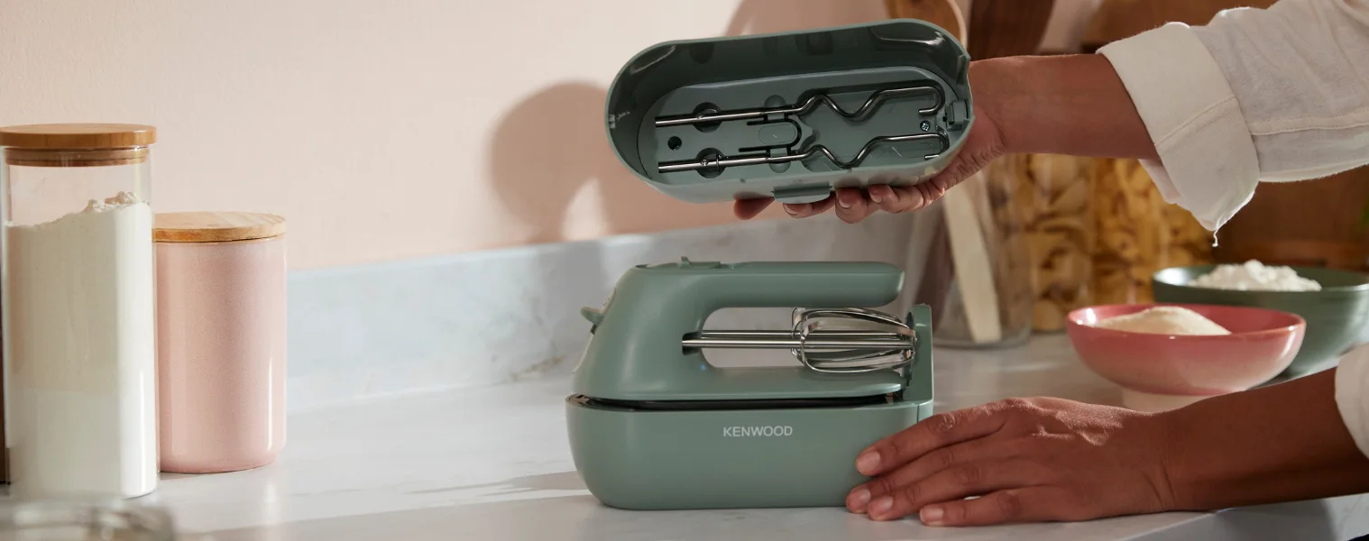 The Kenwood QuickMix Go Hand Mixer Eucalyptus Green