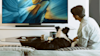 Close up of Samsung soundbar.