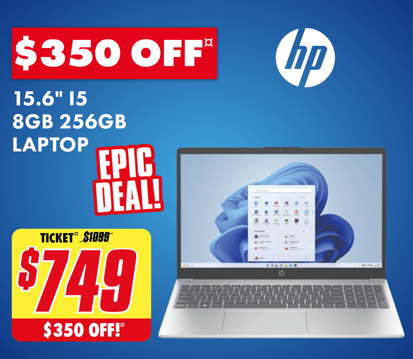 HP 15.6" i5 8GB 256GB Laptop	