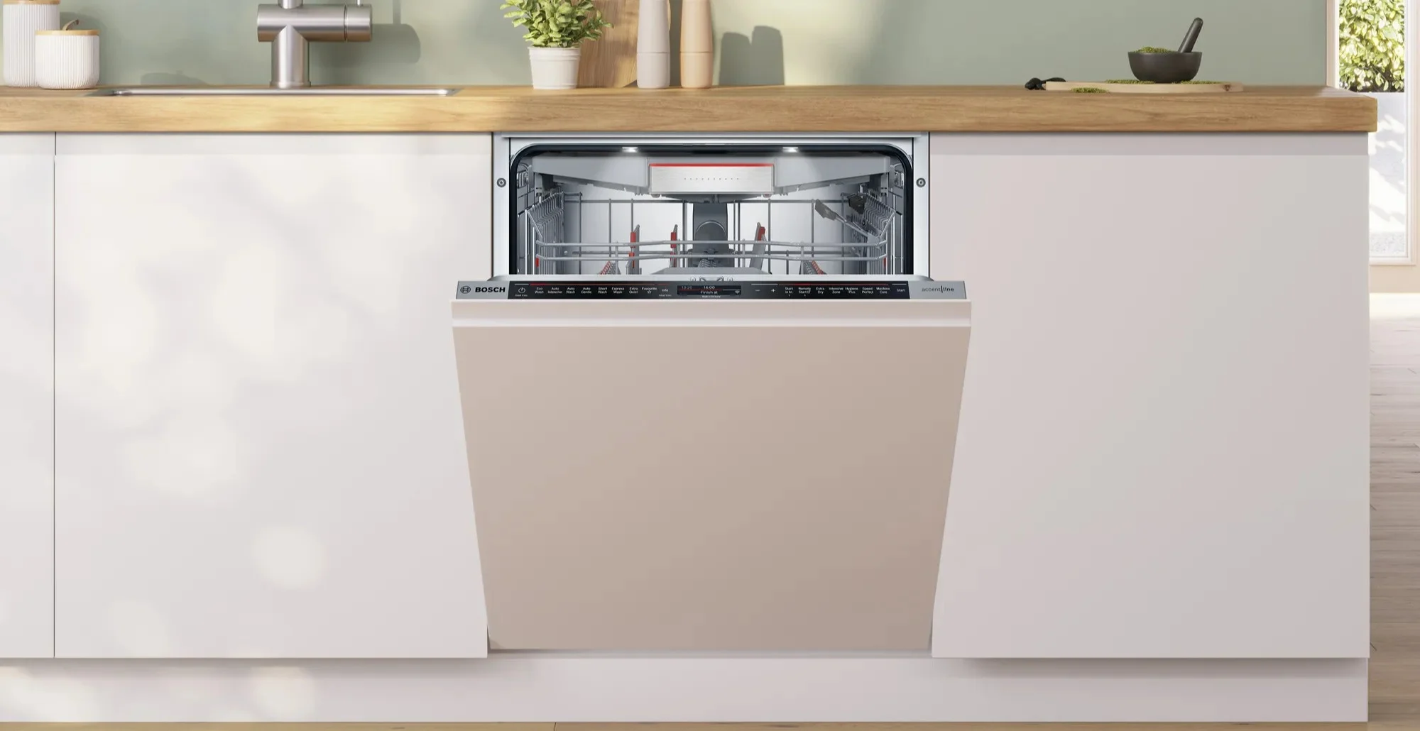 Bosch dishwasher open.