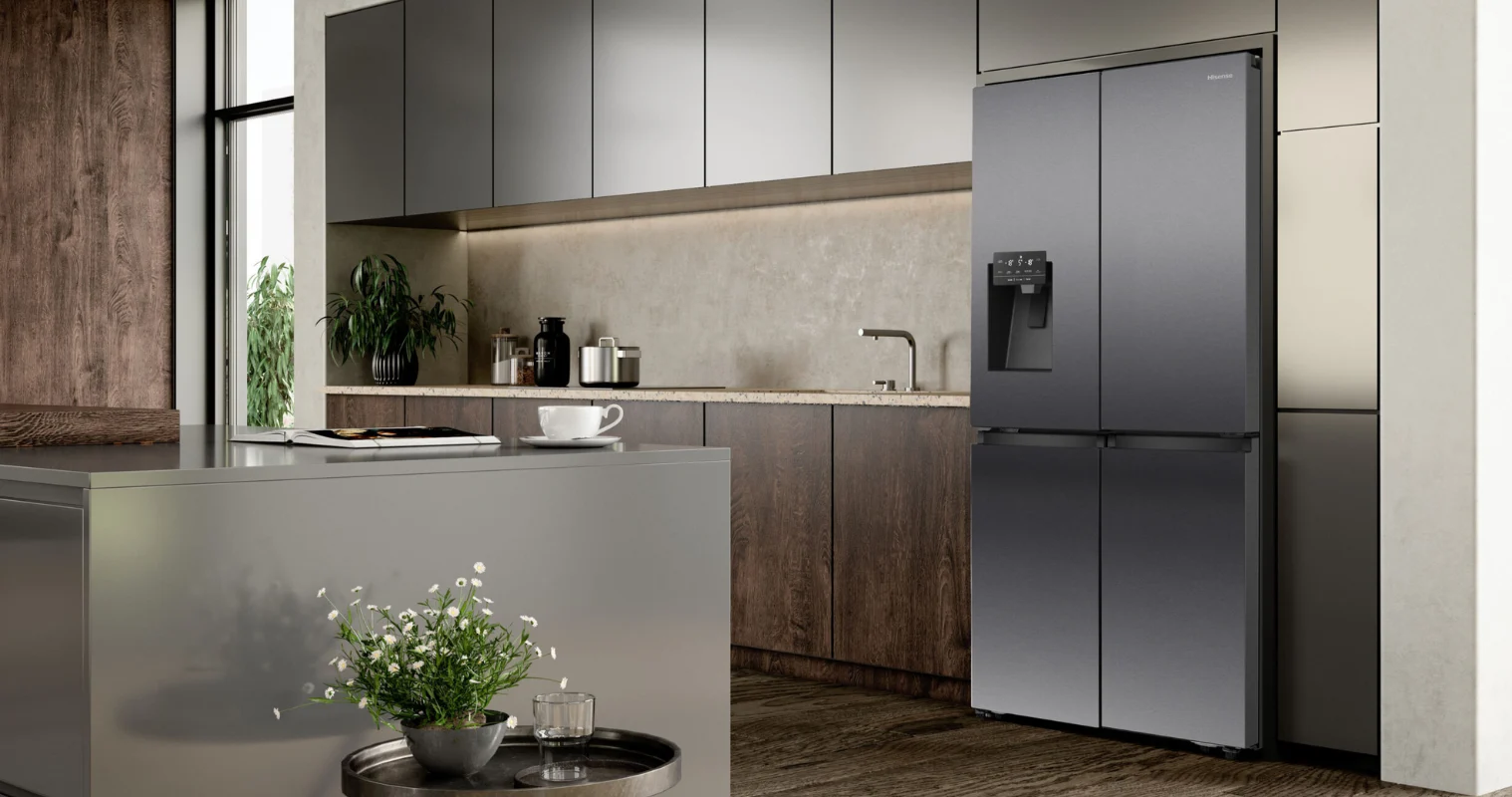 Lifestyle image of Hisense PureFlat Eclipse Dark Steel 585L Fridge