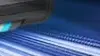 Close up of Samsung AI vacuum vacuuming.