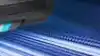 Close up of Samsung AI vacuum vacuuming.