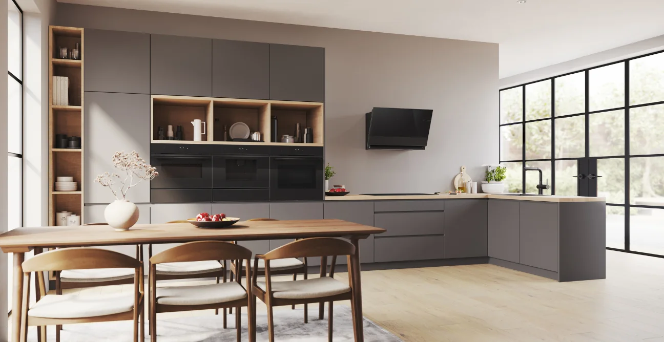 Bosch microwave ovens on wall.